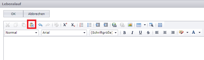 Funktion „Aus Word einfügen“ des SeminarDesk HTML-Editors