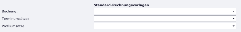 Einstellungen für Standard-Rechnungsvorlagen
