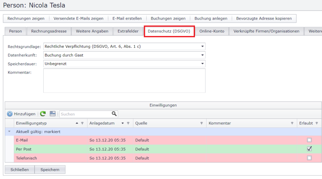 Profil Reiter Datenschutz (DSGVO)