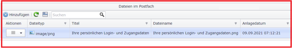 Dateien im Postfach