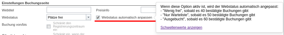 Option für automatische Anpassung des Webstatus mit konkreten Schwellwerten