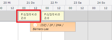 Statistiken Buchungskalender