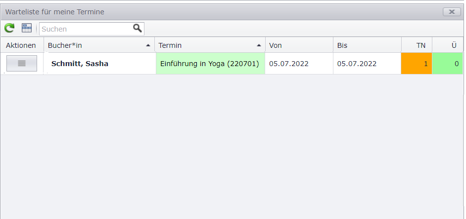 Warteliste für meine Termine