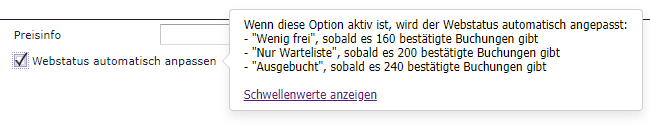 Webstatus automatisch anpassen