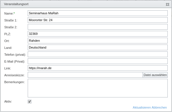 Veranstaltungsort Details