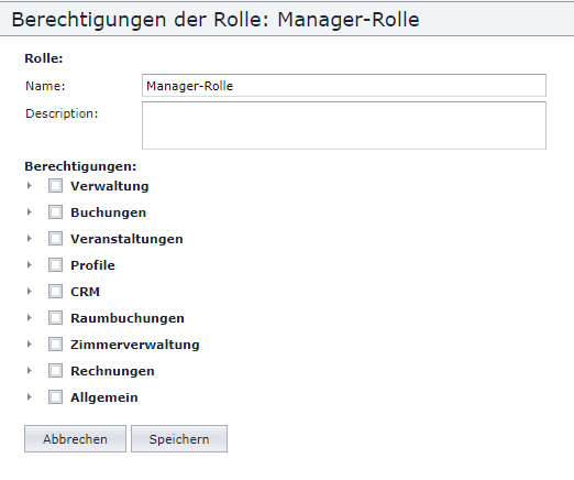 Liste der Berechtigungen