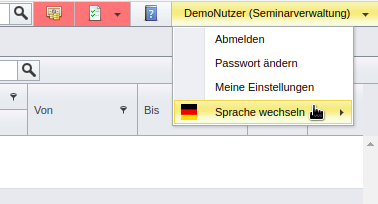 SeminarDesk Sprache wechseln