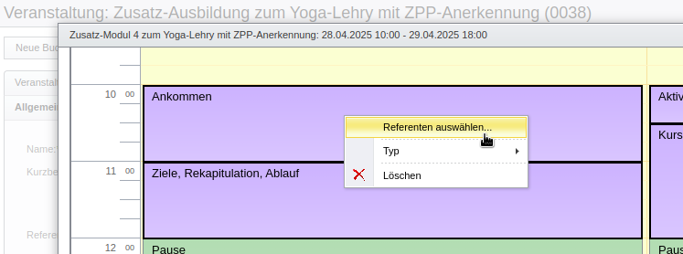 Referentenzuweisung zu mehreren Stundenplaneinträgen